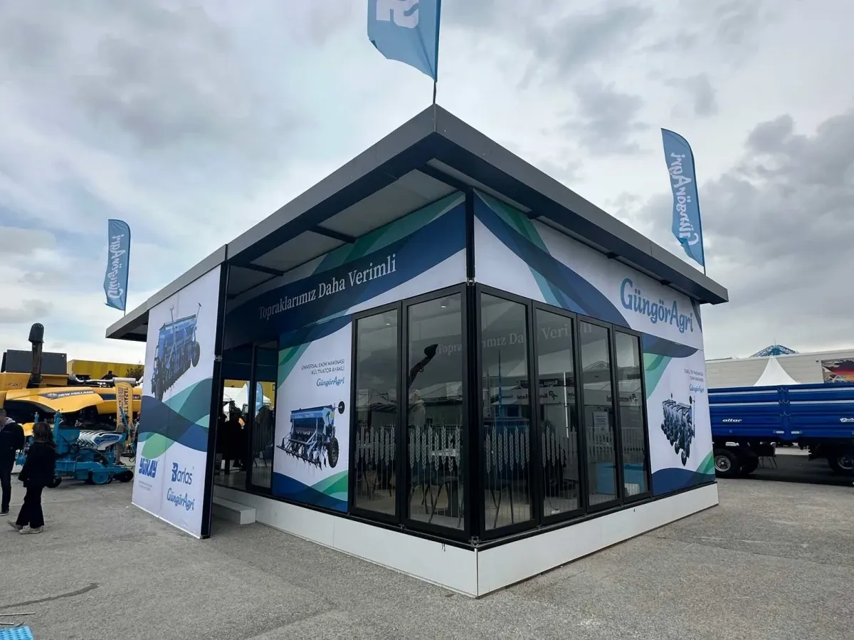 Outside exhibition stands